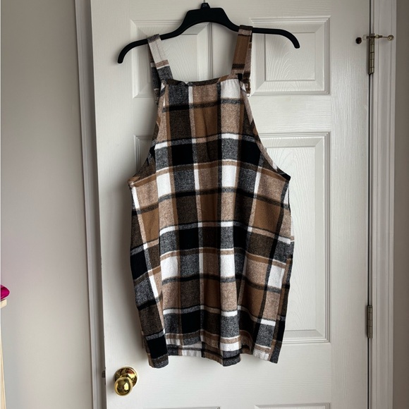 SHEIN Plaid Mini Dress - Brown, Black, White - Picture 2 of 2